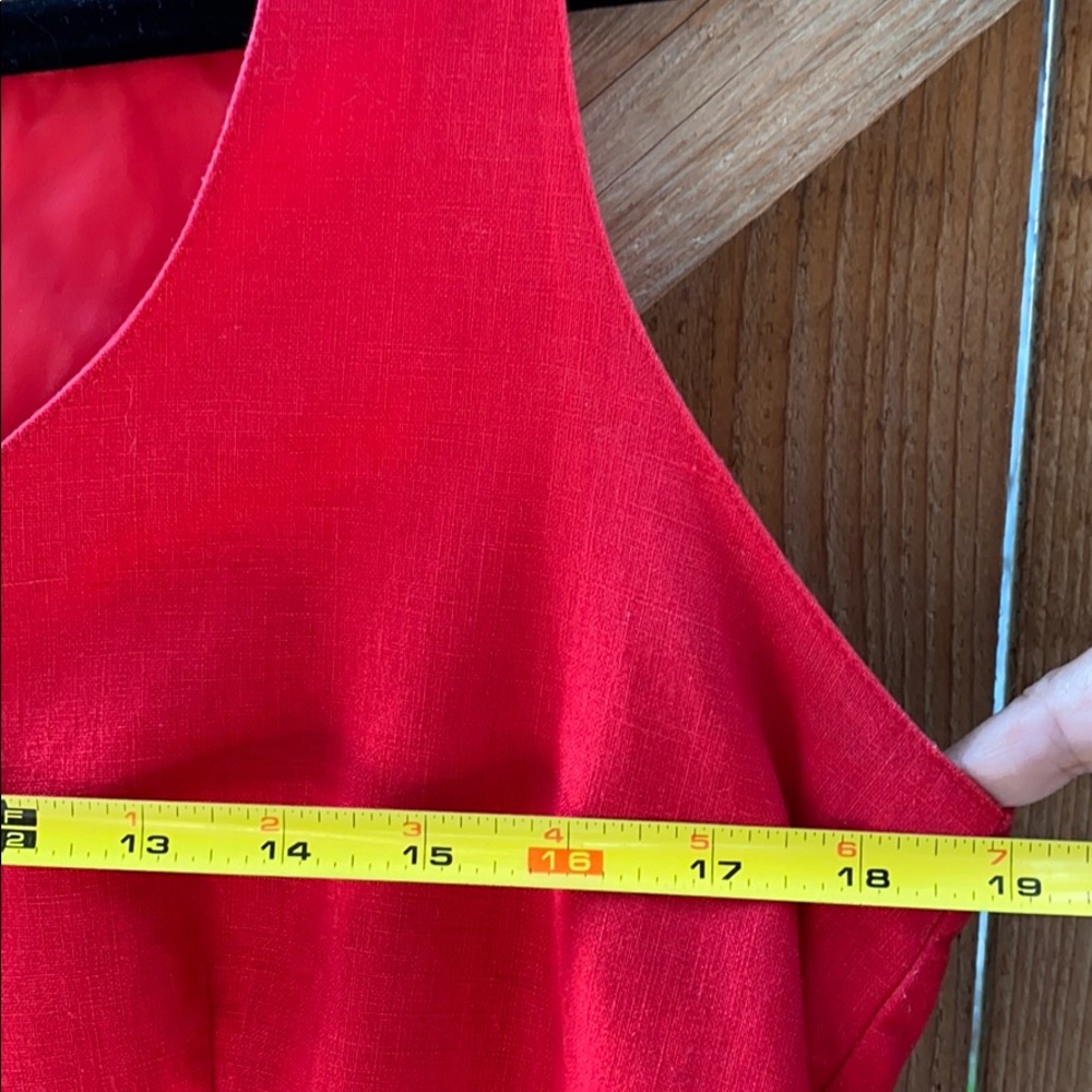 Beautiful Red Linen & Cotton Dress 14 - Picture 6 of 6